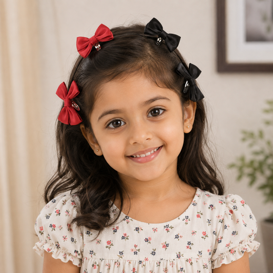 Cute Satin Bow Hair Clips for Girls | Snap Clip Hair Accessories | Multiple Colors