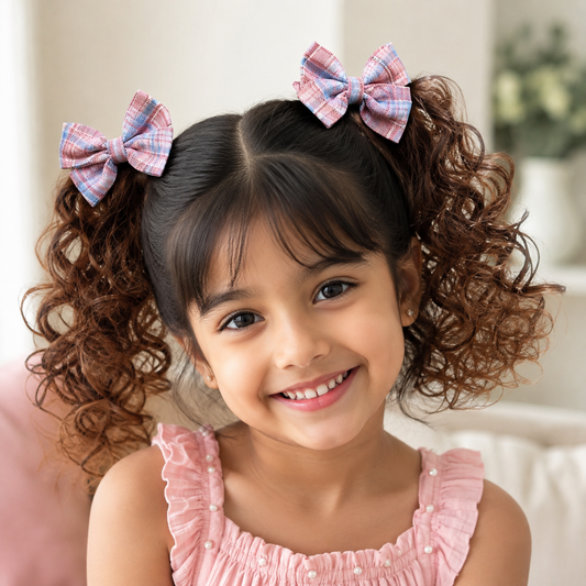 Girls Curly Ponytail Hair Extension with Bow – Cute Clip-On Hair Accessory