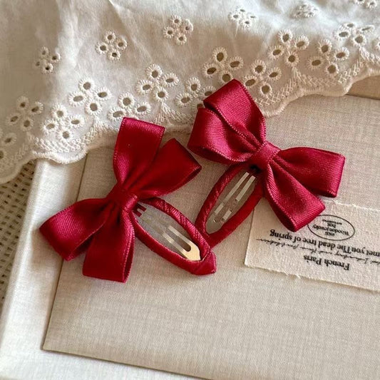 Cute Satin Bow Hair Clips for Girls | Snap Clip Hair Accessories | Multiple Colors