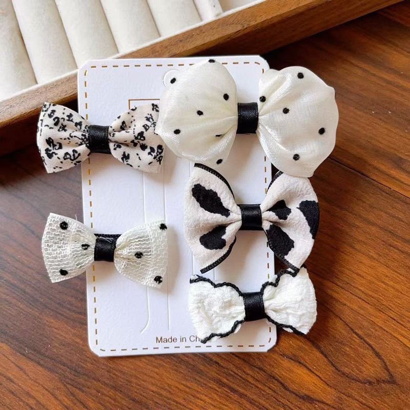 5-Piece Girls Bow & Flower Hair Clip Set – Cute Assorted Hair Accessories