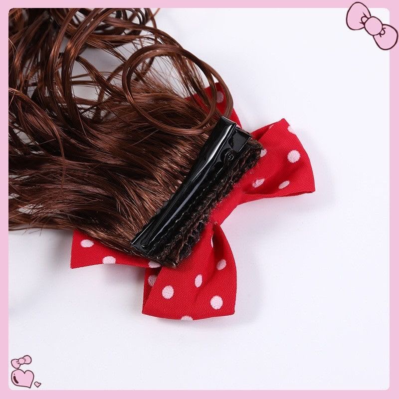 Girls Curly Ponytail Hair Extension with Bow – Cute Clip-On Hair Accessory