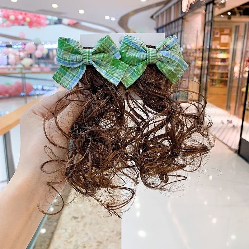 Girls Curly Ponytail Hair Extension with Bow – Cute Clip-On Hair Accessory