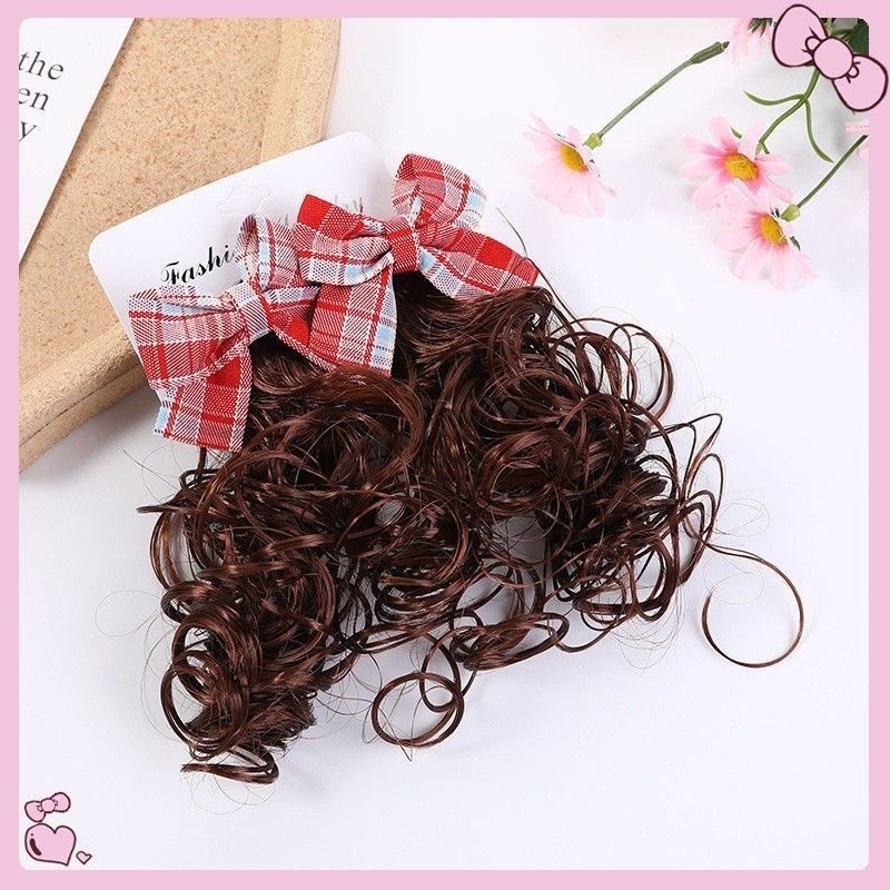 Girls Curly Ponytail Hair Extension with Bow – Cute Clip-On Hair Accessory