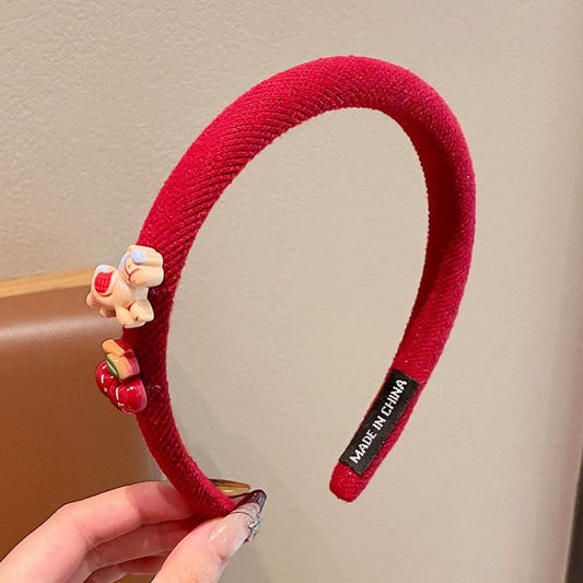 Velvet headband with charm detail